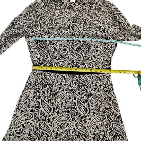 Lost + Wander lace Above The Knee Dress in Cream/Black W/Velvet waist detail  L - Picture 6 of 11